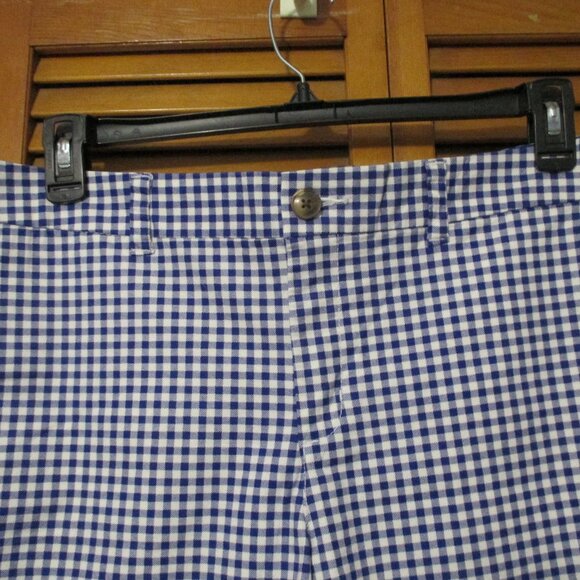 Old Navy shorts NEW gingham royal blue & white, stretch & pockets size 14 - Picture 5 of 8